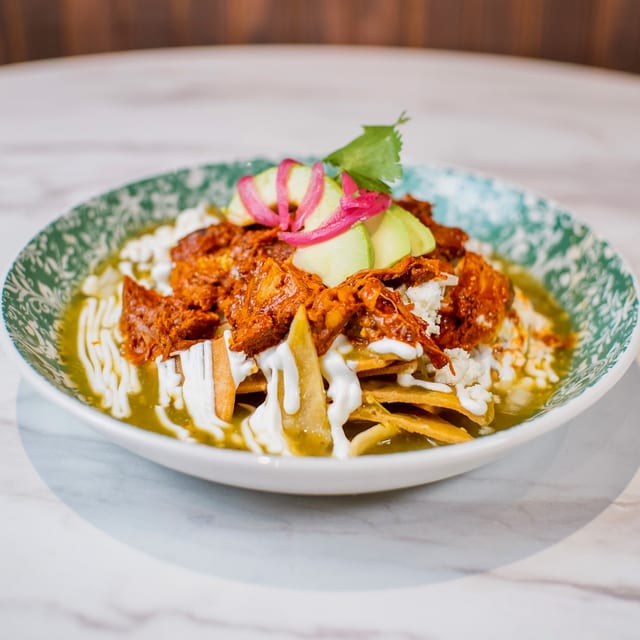 Cochinita pibil chilaquiles.