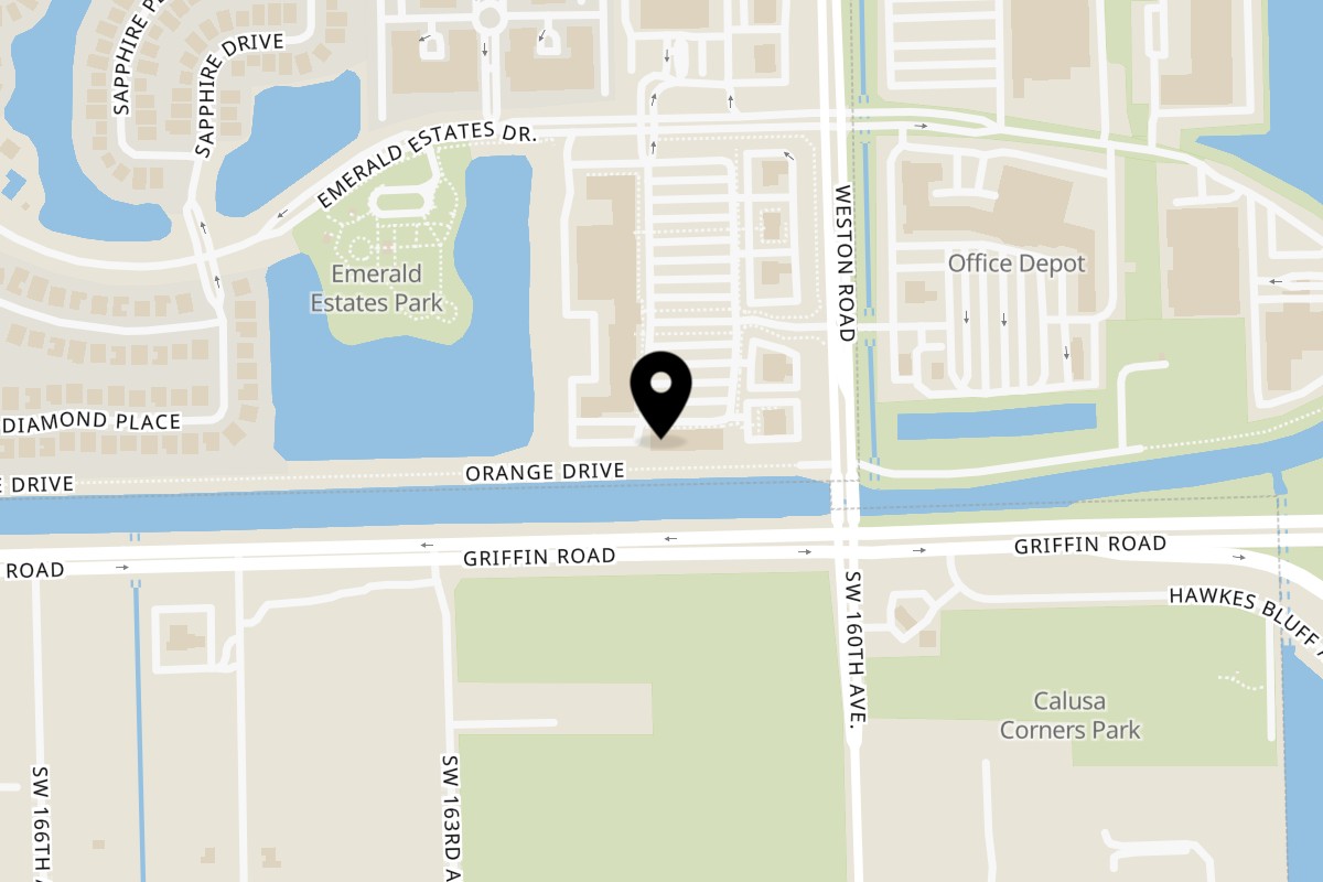 Map showing the location of El Gallo Taqueria on 4533 Weston Rd in Weston
